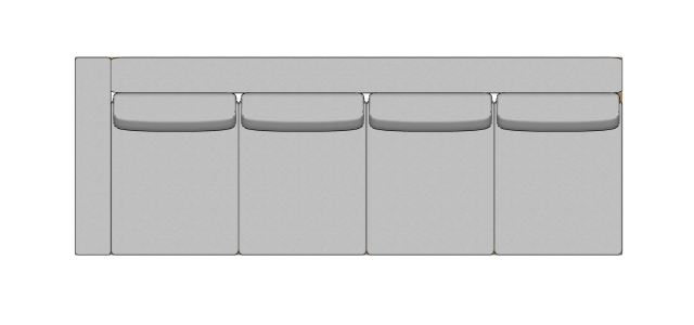 Módulo Sofá Valby 4 Lugares Com 1 Braço Esquerdo Estofado Largo - 3,85 X 1,39 X 0,70H